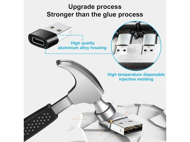Alt view image 12 of 14 - USB to USB C Adapter 8 Pack USBC to USB Adapter USB A to USB C Adapter USB to USBC-C Adapter C to USB Adapter USB Converter for iPhone 15/14/13 MacBook iPad Black