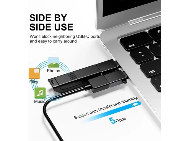 Alt view image 11 of 14 - USB to USB C Adapter 8 Pack USBC to USB Adapter USB A to USB C Adapter USB to USBC-C Adapter C to USB Adapter USB Converter for iPhone 15/14/13 MacBook iPad Black