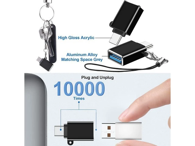 Alt view image 14 of 14 - USB to USB C Adapter 8 Pack USBC to USB Adapter USB A to USB C Adapter USB to USBC-C Adapter C to USB Adapter USB Converter for iPhone 15/14/13 MacBook iPad Black