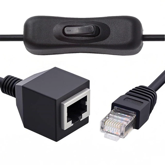 Alt view image 8 of 14 - RJ45 CAT6 8P8C STP UTP Male to Female Extension Cable with 304 Singal Switch On/Off LAN Ethernet Network Patch Cord (60cm)