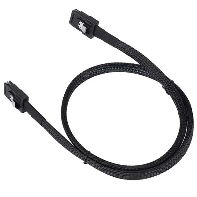 Alt view image 7 of 10 - Mini SAS SFF-8087 to Mini SAS SFF-8087 Internal Server Cable 12Gbps High Speed 30AWG Data Cable, Black Flat Connector (0.5M)