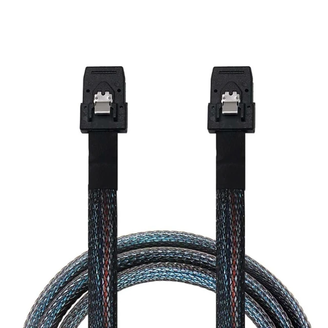 Alt view image 8 of 10 - Mini SAS SFF-8087 to Mini SAS SFF-8087 Internal Server Cable 12Gbps High Speed 30AWG Data Cable, Black Flat Connector (0.5M)