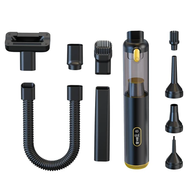 Alt view image 8 of 10 - Portable 18000Pa 3-in-1 cordless handheld metal mini vacuum cleaner, battery-powered, with brushless cleaning, suitable for vehicle use