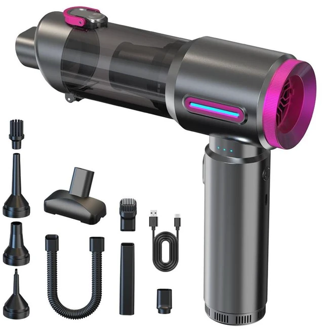 Alt view image 7 of 12 - 2026 Portable Wireless Car-mounted Home Office Vacuum Cleaner, with 3 suction nozzles, Type-C charging, capacity 0.5 - 1L, powerful suction V27S
