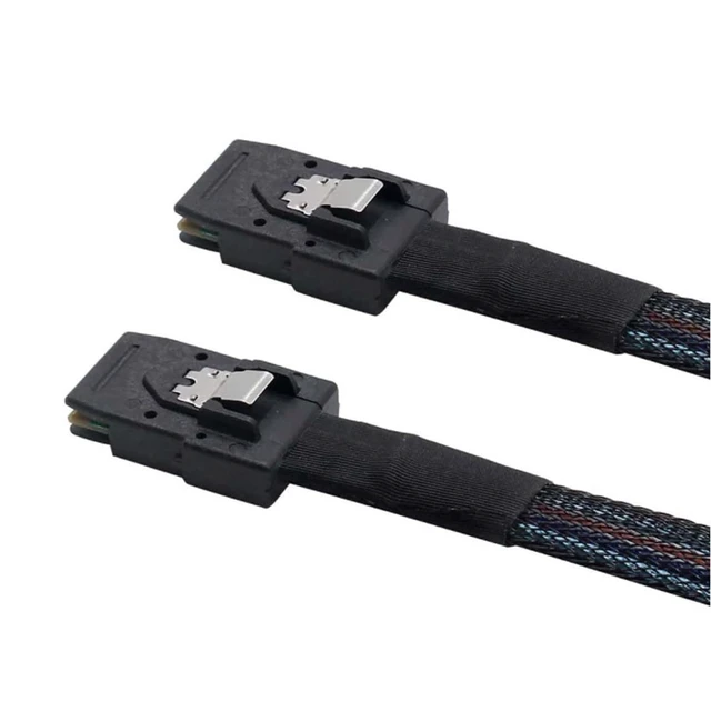 Alt view image 9 of 10 - Mini SAS SFF-8087 to Mini SAS SFF-8087 Internal Server Cable 12Gbps High Speed 30AWG Data Cable, Black Flat Connector (0.5M)
