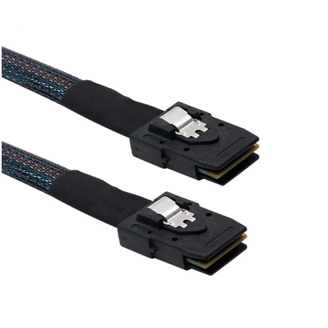 Alt view image 10 of 10 - Mini SAS SFF-8087 to Mini SAS SFF-8087 Internal Server Cable 12Gbps High Speed 30AWG Data Cable, Black Flat Connector (0.5M)