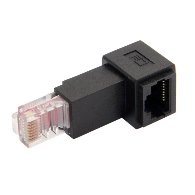Alt view image 8 of 14 - xiwai RJ45 Up Angled 90 Degree 8P8C FTP STP UTP Cat 5e CAT6 Male to Female LAN Ethernet Network Extension Adapter