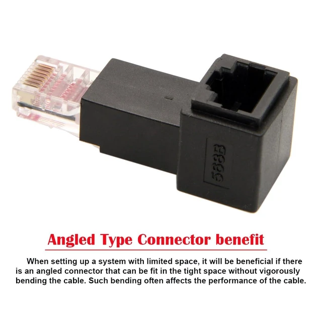 Alt view image 12 of 14 - xiwai RJ45 Up Angled 90 Degree 8P8C FTP STP UTP Cat 5e CAT6 Male to Female LAN Ethernet Network Extension Adapter