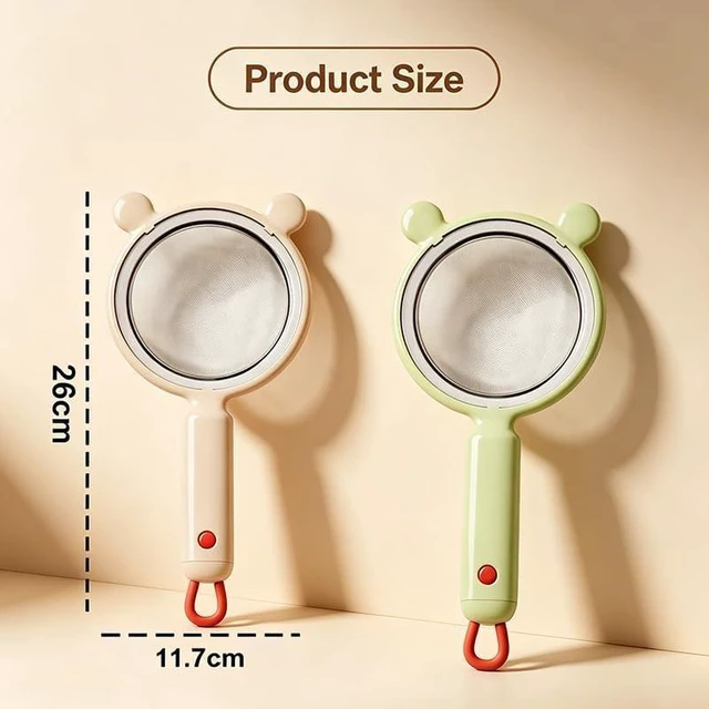 Alt view image 10 of 14 - Multi-functional kitchen flour sifter and strainer, household ultra-fine residue separator, baby food filter, soy milk strainer(green) greenx2