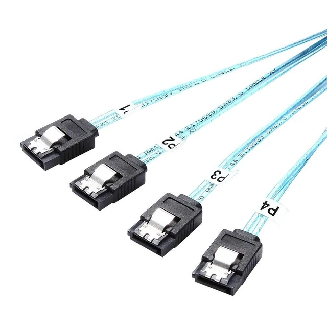 Alt view image 10 of 14 - 0.5m Internal Mini SAS SFF-8087 Male to 4 SATA Forward Breakout Female Cable,Hard Drive Data Transfer Cable 1.6feet