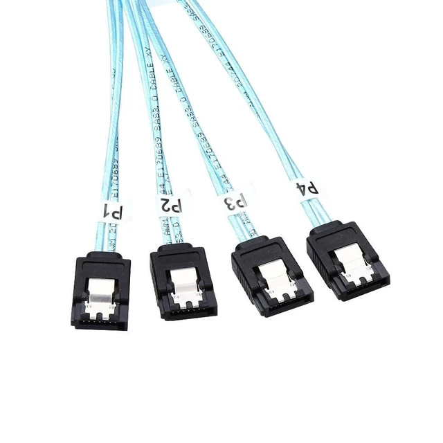 Alt view image 11 of 14 - 0.5m Internal Mini SAS SFF-8087 Male to 4 SATA Forward Breakout Female Cable,Hard Drive Data Transfer Cable 1.6feet