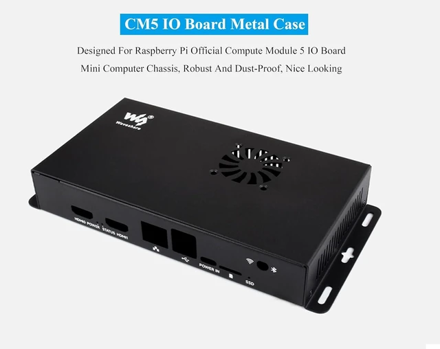 Alt view image 13 of 14 - Metal Case Compatible with Raspberry Pi Official Compute Module 5 IO Board, Comes with CM5 Cooling Fan and 40PIN GPIO Adapter