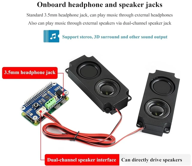 Alt view image 13 of 14 - WM8960 Audio HAT Compatible with Raspberry Pi 5/4B/3B+/3B/Pi Zero/Zero W/Pi Zero 2W/Zero 2WH/Pico W/Pico 2W, WM8960 Hi-Fi Sound Card HAT, Stereo CODEC, Hi-Fi Play/Record, Come with 8 5W Speaker