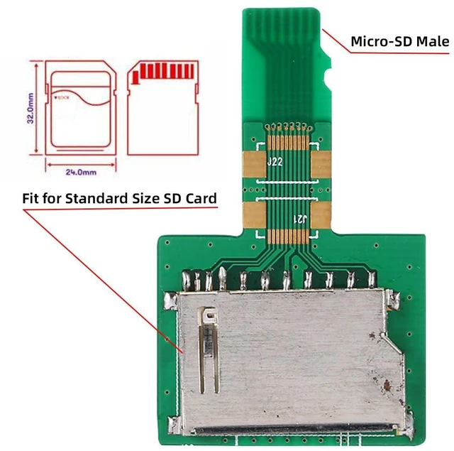 Alt view image 9 of 14 - UHS-I TF T-Flash Micro SD Male Extender to SD Card Female Extension Adapter PCBA Compatible with SD/SDHC/SDXC UHS-1