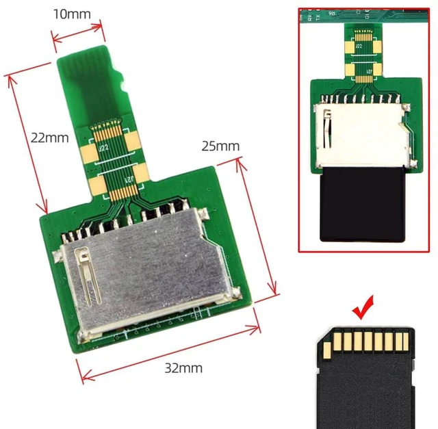 Alt view image 14 of 14 - UHS-I TF T-Flash Micro SD Male Extender to SD Card Female Extension Adapter PCBA Compatible with SD/SDHC/SDXC UHS-1