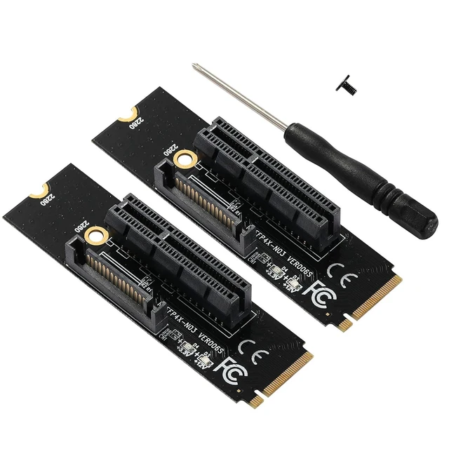 Alt view image 7 of 12 - 2 Pack M.2 Key M Transfer PCI-E 1X 4X Card Transfer to M.2 NGFF Adapter Card (2 Packs)