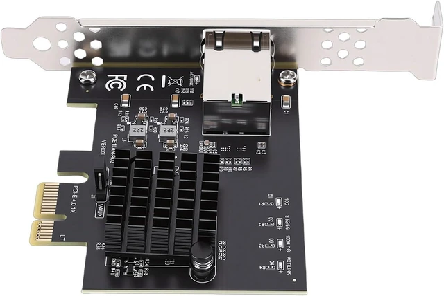 Alt view image 13 of 14 - PCIe 4.0 10Gbps Network Card, RTL8127AT Controller 10 Gigabit Ethernet Adapter, for Desktop Server PC NAS Workstation