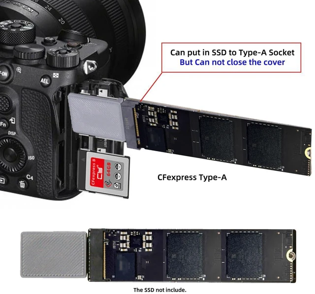 Alt view image 10 of 14 - CFexpress Type-A to NVME 2230 2240 2260 2280 Memory Card Kit Case CFE CFA M-Key Adapter for Camera 8K RAW PCIe Expansion
