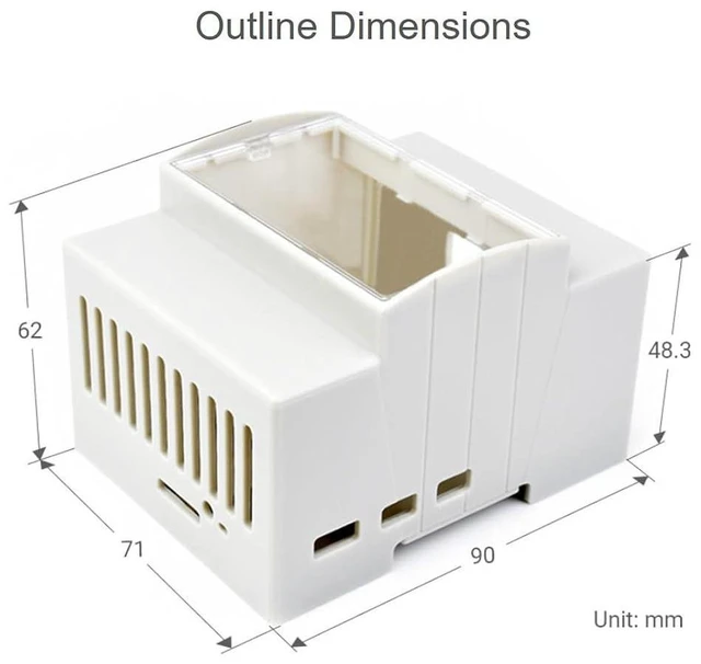 Alt view image 12 of 12 - Case for Raspberry Pi 5, DIN Rail ABS Case Compatible with Raspberry Pi Hats PoE HAT (F), RS485 CAN HAT etc. Clear Top Window, Large Inner Space, Injection Moduling