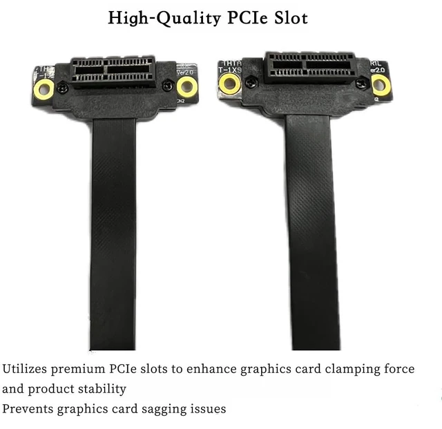 Alt view image 12 of 14 - PCIe 3.0 x1 Riser Extension Cable 90 Degree Reverse PCIe x1 to x1 Adapter with Gold-Plated Connector, Flexible PE Cable for GPU, Sound Card, Network Card (30cm)