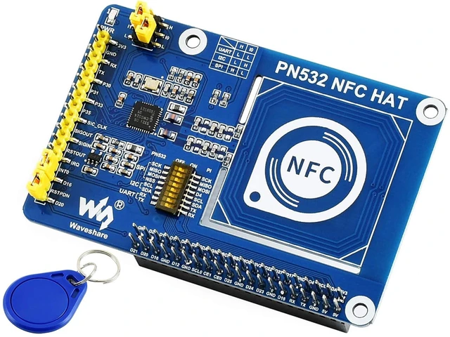 Alt view image 8 of 14 - PN532 NFC HAT for Raspberry Pi 4B/3B+/3B/2B/Zero/Zero W - I2C / SPI/UART Interface, Supports Various NFC/RFID Cards