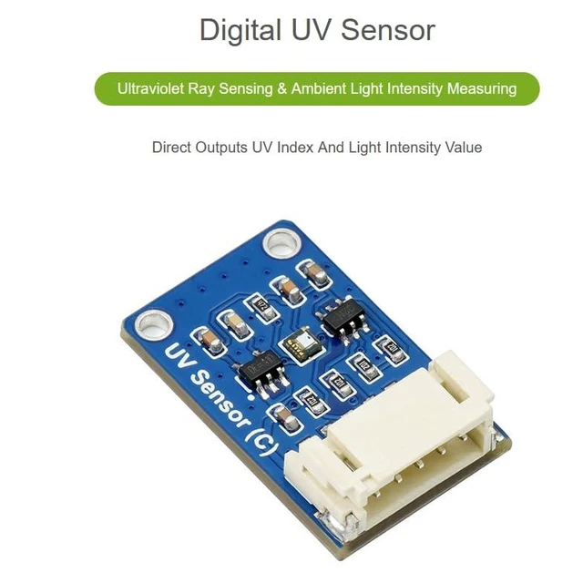 Alt view image 9 of 14 - Digital LTR390-UV Ultraviolet Sensor (C), Direct UV Index Value Output, I2C Bus 3.3V/5V,Compatible with Raspberry Pi/forArduino/STM32