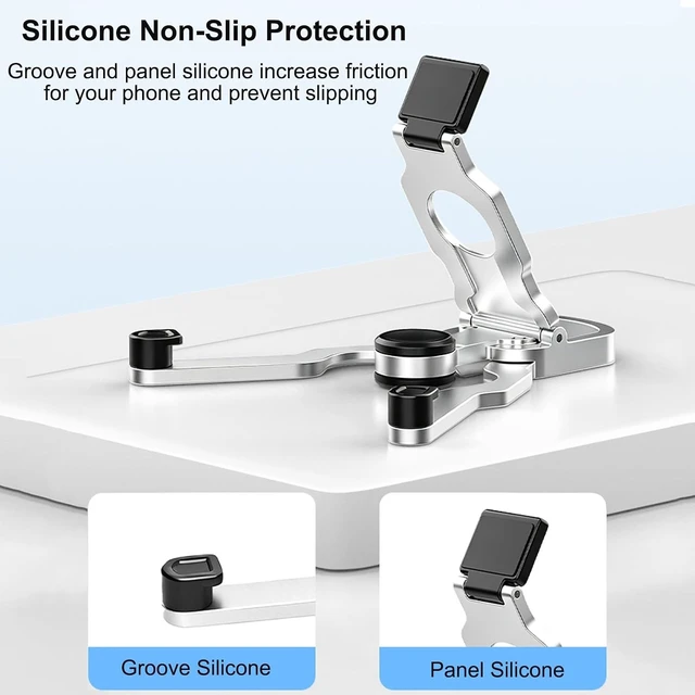 Alt view image 11 of 14 - Metal Phone Stand Fidget Spinner, 3-in-1 Compact Portable Cell Phone Holder
Zinc Alloy Desk Stand for Smartphone / Tablet, Foldable Keychain Pocket Phone Stand Stress Relief Accessory for Office Trave