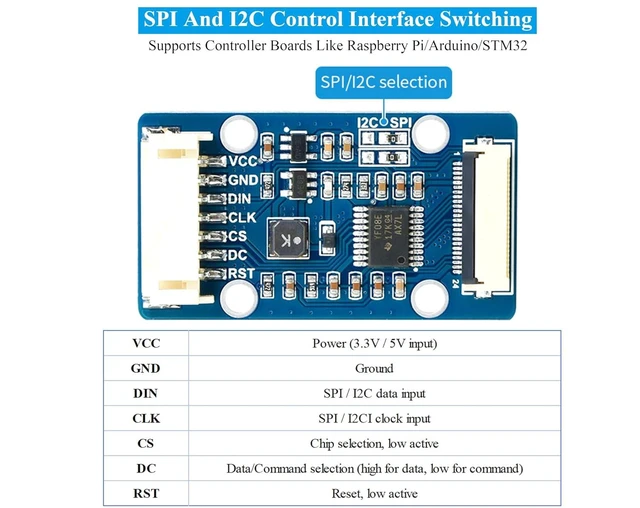 Alt view image 14 of 14 - 1.51inch Transparent OLED Compatible with Raspberry Pi 5/4B/3B+/3B/A+/Pi Zero W/Pi Zero 2W, 128 x 64 Resolution, SPI/I2C Interfaces, Embedded Independent Driver Chip, Light Blue Color Display
