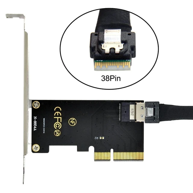 Alt view image 13 of 14 - PCI-Express 4X to U.2 U2 Kit SFF-8639 to SFF-8654 Slimline SAS NVME PCIe SSD Adapter for Mainboard eGPU