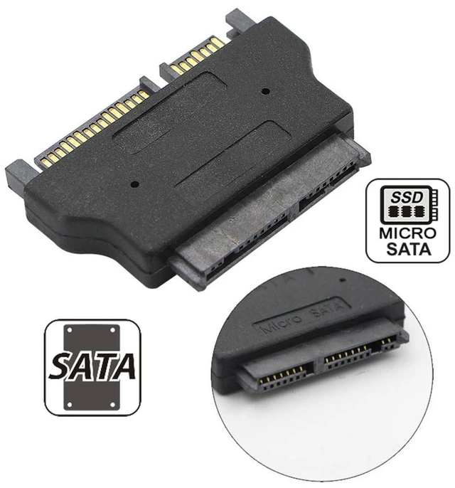 Alt view image 11 of 14 - Micro SATA 7+9p 16pin SSD 1.8" HDD Hard Disk Drive to 2.5" SATA 7+15p 22pin Adapter 6Gbps for Laptop Desktop