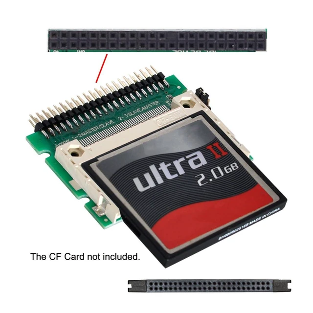 Alt view image 11 of 14 - CF Compact Flash Memory Card True-IDE Mode to Laptop 2.5" 44 Pins Male IDE Hard Disk Drive HDD SSD Adapter Supports Master Slave Mode