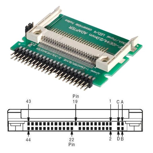 Alt view image 14 of 14 - CF Compact Flash Memory Card True-IDE Mode to Laptop 2.5" 44 Pins Male IDE Hard Disk Drive HDD SSD Adapter Supports Master Slave Mode