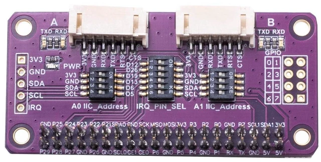 Alt view image 8 of 14 - Serial Expansion Module I2C Interface for Raspberry Pi, Adopts SC16IS752 Chip 8-bit I/O Expander 2-Channel UART 8 GPIOs Expansion, Slide Switch