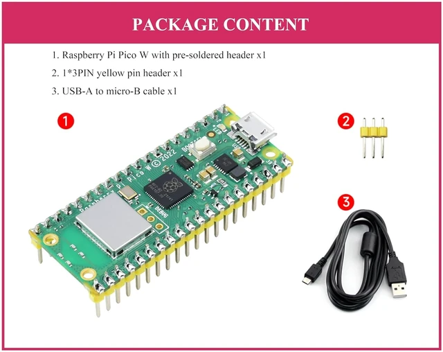 Alt view image 9 of 14 - Pi Pico W Microcontroller Board with Pre-Soldered Header, Built-in Wi-Fi 4 and Bluetooth 5.2, Based on Official RP2040 Dual-core Processor