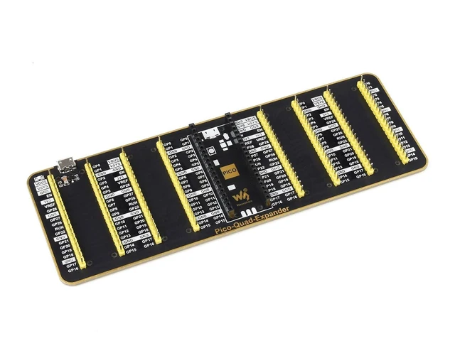 Alt view image 8 of 14 - Quad GPIO Expander for Raspberry Pi Pico, Four Sets of 2x20 Standard Raspberry Pi Pico GPIO Male Headers for Connecting More Expansion Modules, USB-Powered Support