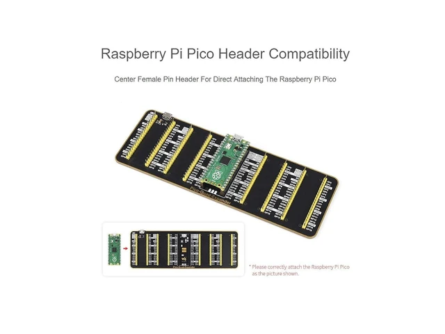 Alt view image 12 of 14 - Quad GPIO Expander for Raspberry Pi Pico, Four Sets of 2x20 Standard Raspberry Pi Pico GPIO Male Headers for Connecting More Expansion Modules, USB-Powered Support
