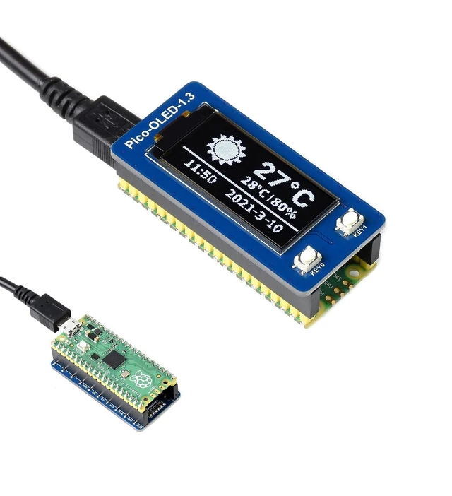 Alt view image 12 of 14 - 1.3 inch OLED Display for Raspberry Pi Pico, 64×128 Pixels, Embedded SH1107 Driver, Using SPI/I2C Bus, Better Compatibility, Fast Data Rate