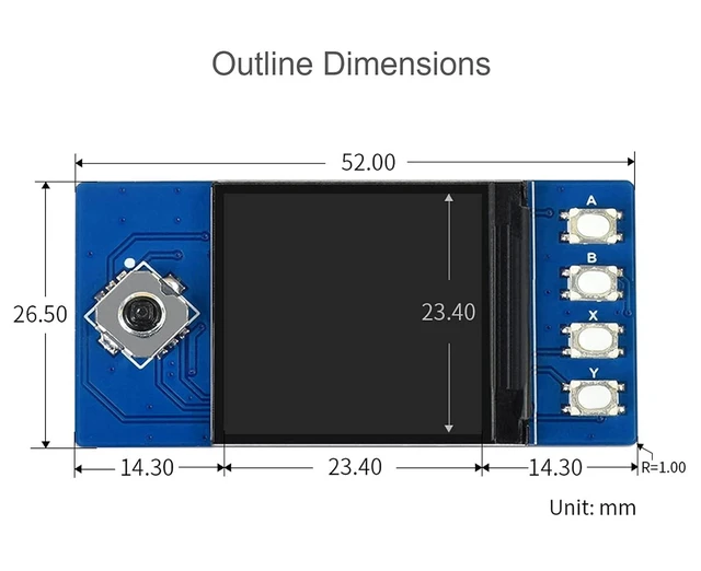 Alt view image 14 of 14 - for Raspberry Pi Pico 1.3 inch LCD Display, 240x240 IPS Screen Display, 65K RGB Colors, Embedded ST7789 Driver Chip, Using SPI Bus, Compatible with Raspberry Pi Pico Header