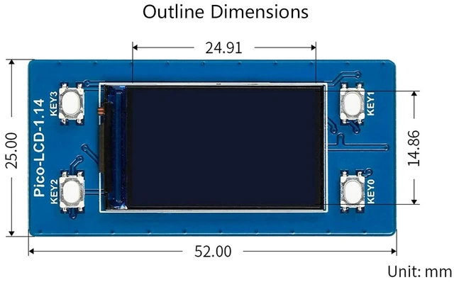 Alt view image 14 of 14 - 1.14inch LCD Display Module for Raspberry Pi Pico, 65K RGB Colors 240×135 Pixels IPS Screen SPI Interface