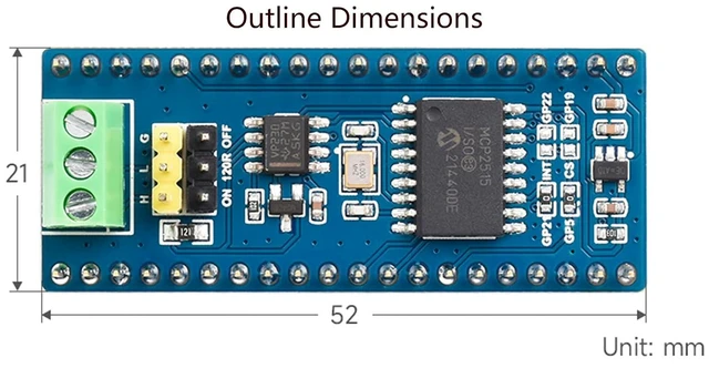 Alt view image 14 of 14 - CAN Bus Module for Raspberry Pi Pico/Pico W, Enabling Long Range Communication Through SPI