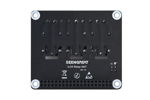Alt view image 10 of 14 - 3-Channel Relay HAT for Raspberry Pi, GPIO Relay Expansion Board, Supports 5A 250V AC / 30V DC Load, Opto-Isolated, Onboard LEDs, Compatible with Raspberry Pi 5/4/3/Zero for Home Automation