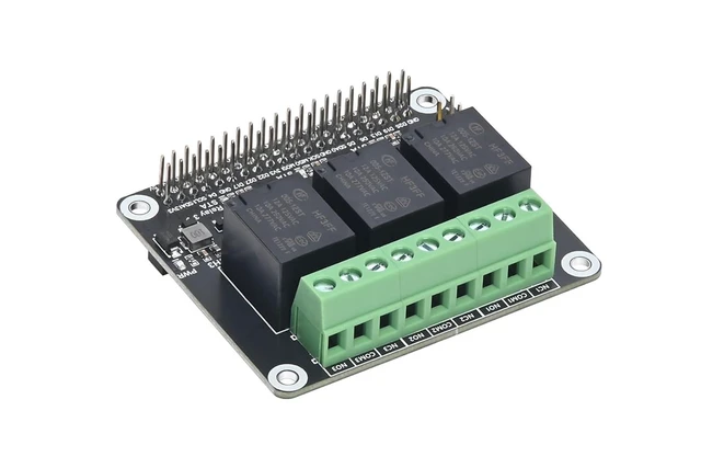Alt view image 11 of 14 - 3-Channel Relay HAT for Raspberry Pi, GPIO Relay Expansion Board, Supports 5A 250V AC / 30V DC Load, Opto-Isolated, Onboard LEDs, Compatible with Raspberry Pi 5/4/3/Zero for Home Automation