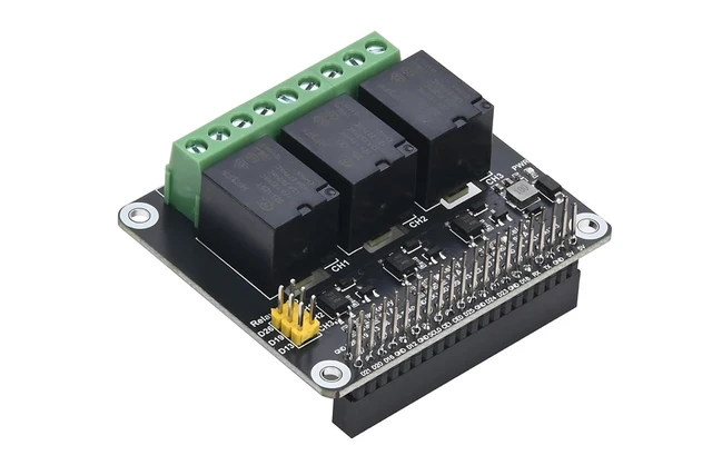 Alt view image 12 of 14 - 3-Channel Relay HAT for Raspberry Pi, GPIO Relay Expansion Board, Supports 5A 250V AC / 30V DC Load, Opto-Isolated, Onboard LEDs, Compatible with Raspberry Pi 5/4/3/Zero for Home Automation