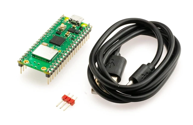 Alt view image 8 of 12 - Raspberry Pi Pico WiFi Module Microcontroller Board Dual-Core ARM Cortex M0+ Processor, CYW43439 Wireless chip, Based on The Raspberry Pi RP2040 Chip, with Pre-soldered Header(Color-Coded)