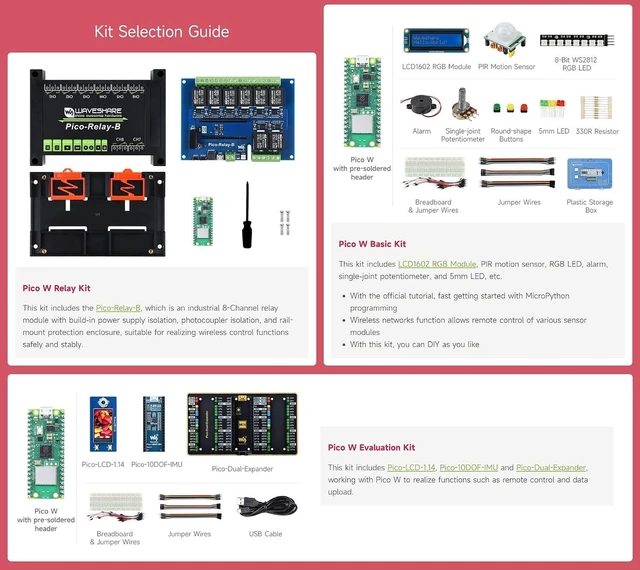 Alt view image 12 of 14 - Microcontroller Board Compatible with Raspberry Pi Pico W Based On Official RP2040 Dual-Core Processor