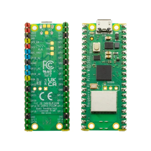 Alt view image 7 of 12 - Raspberry Pi Pico WiFi Module Microcontroller Board Dual-Core ARM Cortex M0+ Processor, CYW43439 Wireless chip, Based on The Raspberry Pi RP2040 Chip, with Pre-soldered Header(Color-Coded)
