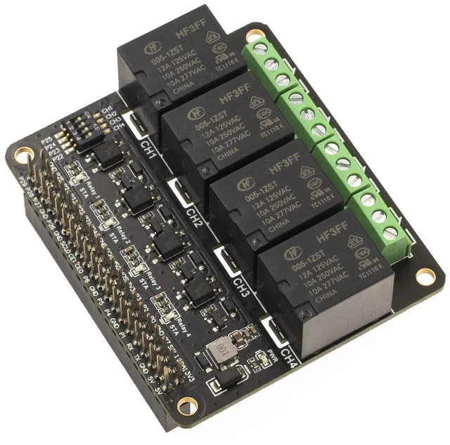 Alt view image 8 of 14 - 4-CH Relay for Raspberry Pi Zero Zero W Zero WH 2B 3B 3B+ 4B Power Relay Expansion Board Module Four Channel