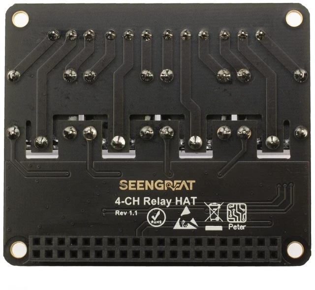 Alt view image 11 of 14 - 4-CH Relay for Raspberry Pi Zero Zero W Zero WH 2B 3B 3B+ 4B Power Relay Expansion Board Module Four Channel
