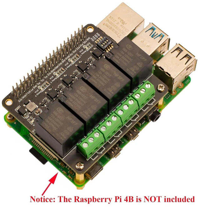 Alt view image 12 of 14 - 4-CH Relay for Raspberry Pi Zero Zero W Zero WH 2B 3B 3B+ 4B Power Relay Expansion Board Module Four Channel