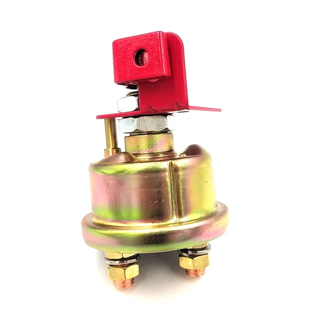 Alt view image 6 of 10 - Battery disconnect switch with locking bracket, metal knob main power cutoff switch, suitable for excavators, forklifts, and tractors